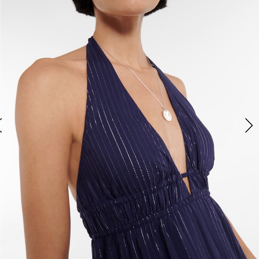 NWOT Heidi Klein Navy Halter Maxi Dress